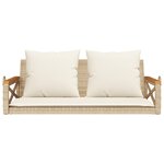 vidaXL Balancelle avec coussins beige 109x62x40 cm résine tressée