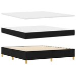 vidaXL Lit à ressorts avec matelas et banc noir 180x200 cm tissu