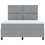 vidaXL Lit à ressorts avec matelas et lumière LED Gris clair 140x200 cm Tissu