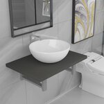Vidaxl meuble de salle de bain en deux pièces céramique gris