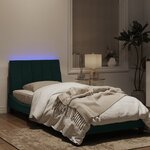 vidaXL Cadre de lit avec lumières LED vert foncé 90x190 cm velours