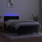 vidaXL Sommier à lattes de lit avec matelas et LED Noir 100x200 cm