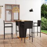 vidaXL Ensemble de bar de jardin 5 Pièces Noir