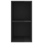 vidaXL Meuble TV mural Noir brillant 37x37x72 cm Bois d’ingénierie