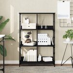 vidaXL Bibliothèque noir 78 5x33x117 5 cm bois d'ingénierie