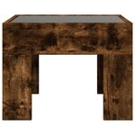 vidaXL Table basse avec LED infini chêne fumé 40x40x30 cm
