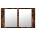 vidaXL Armoire à miroir à LED de bain chêne fumé 80x12x45 cm acrylique