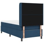 Lit à ressorts vidaXL avec matelas et LED bleue 90x200 cm en tissu