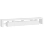 vidaXL Meuble TV avec lumières LED Blanc 260x36 5x40 cm