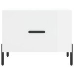 vidaXL Table basse blanc brillant 50x50x40 cm bois d'ingénierie