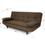 Banquette clic-clac DARIUS - Tissu Marron - 194 x 121 x 83 cm