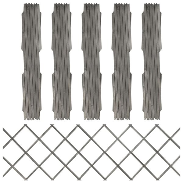 vidaXL Clôture à treillis 5 Pièces Gris Bois de sapin massif 180x60 cm