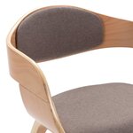 vidaXL Chaises à manger lot de 6 bois courbé et tissu taupe