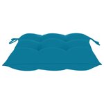 vidaXL Chaises de jardin lot de 2 avec coussins bleu clair Teck massif