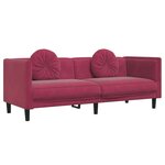vidaXL Ensemble de canapés 2 Pièces avec coussins rouge bordeaux velours