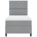 vidaXL Lit avec sommier à ressorts et matelas gris clair simple en tissu