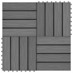 vidaXL Carreau de terrasse en relief 11 Pièces WPC 30x30 cm 1 m² Gris