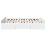 vidaXL Cadre de lit avec tiroirs sans matelas blanc 160x200 cm