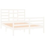 vidaXL Cadre de lit Blanc Bois massif 140x190 cm