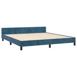 vidaXL Cadre de lit avec tête de lit Bleu foncé 180x200 cm Velours