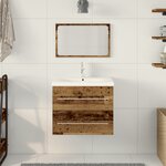 vidaXL Meuble de Salle de Bain avec Lavabo Intégré Bois Ancien Bois Ingénierie