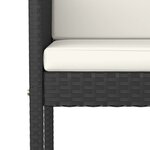 vidaXL Tabourets de bar lot de 2 avec coussins noir résine tressée