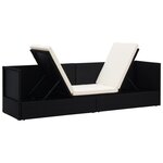 vidaXL Lit de jardin avec coussin et oreillers Résine tressée Noir