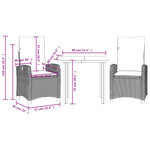 vidaXL Ensemble à manger de jardin et coussins 3 Pièces mélange beige