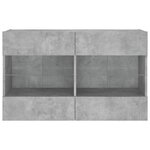 vidaXL Meuble TV mural avec lumières LED gris béton 98 5x30x60 5 cm