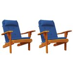 vidaXL Ensemble de coussins bleu Bleu Coton  Bois Standard