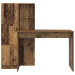 vidaXL Bureau avec rangement Bois ancien Bois d'ingénierie