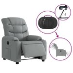 vidaXL Fauteuil inclinable électrique Gris clair Tissu