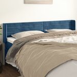 vidaXL Tête de lit avec oreilles Bleu foncé 163x16x78/88 cm Velours