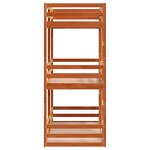 vidaXL Lit superposé triple marron cire 75x190 cm bois de pin massif