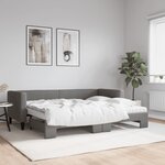 vidaXL Lit de jour avec gigogne et matelas gris foncé 80x200 cm tissu