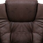 Chaise fauteuil siège de bureau informatique étude foncé similicuir daim brun 02_0024030