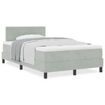 Lit Box Spring vidaXL avec Matelas Gris Clair 120x200 cm Velours