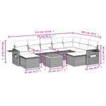 vidaXL Salon de jardin avec coussins 10 Pièces beige résine tressée