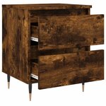 vidaXL Tables de chevet 2 Pièces chêne fumé 40x35x50 cm bois ingénierie