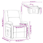 vidaXL Fauteuil inclinable Gris foncé Velours