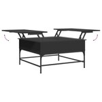 vidaXL Table basse noir 80x80x45 cm bois d'ingénierie et métal