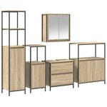 Ensemble de meubles de salle de bain 5 pièces en chêne Sonoma  en bois d'ingénierie