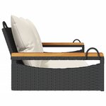 vidaXL Balancelle avec coussins noir 109x62x40 cm résine tressée