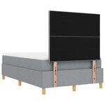 vidaXL Lit à Sommier avec Matelas & Banc Gris Clair 120x190 cm Tissu