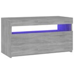 vidaXL Meuble TV avec lumières LED Sonoma gris 75x35x40 cm
