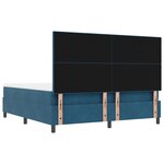 vidaXL Lit avec sommier et banc bleu foncé 180x200 cm en velours