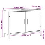 vidaXL Armoire lavabo de salle de bain chêne fumé 80x30x60 cm