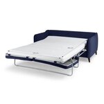 HEXAGONE Canapé convertible couchage express - 3 places - Velours bleu nuit - 182 x 85 x 97 cm - CLYDE