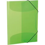 Chemise à élastique A3 plastique robuste 3 rabats Translucide Vert HERMA