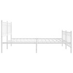 vidaXL Cadre de lit métal avec tête de lit/pied de lit blanc 193x203cm